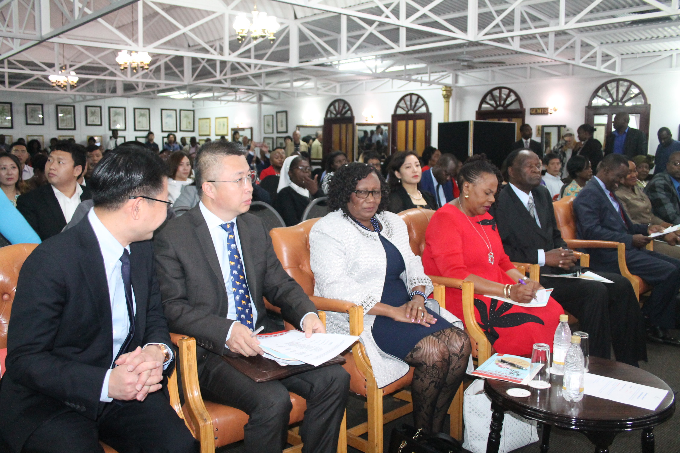 Mr He Liehui, Mr Zhao Baogang, Minister Prisca Mupfumira, Minister Monica Mutsvangwa and Cde. Josiah Hungwe