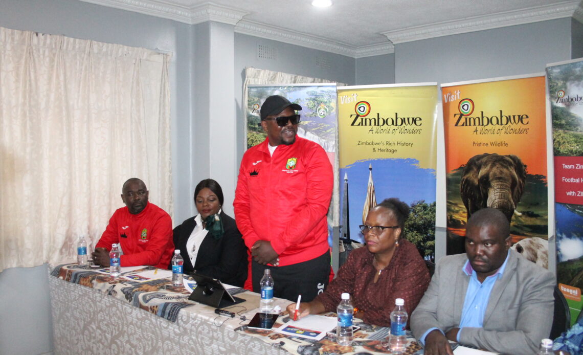 Team Zimbabwe UK, during a press conference for Diaspora Fotball Home Coming Tour