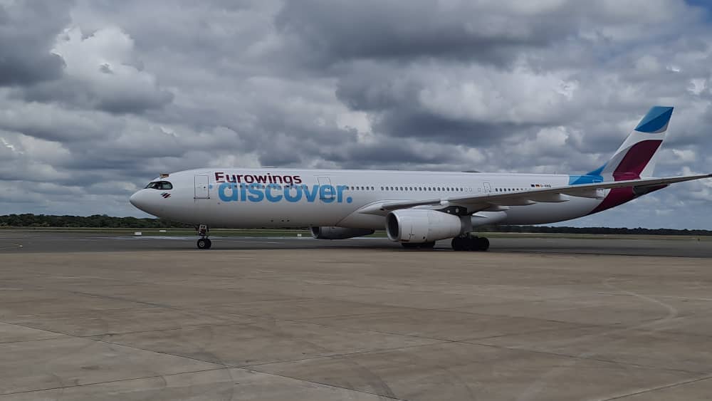 Eurowings Discover lands at Victoria Falls International Airport